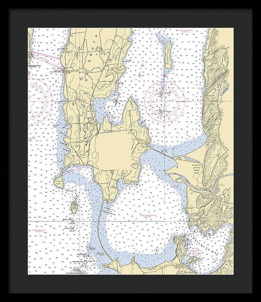 Lake Champlain -lake Champlain  Nautical Chart _v3 - Framed Print