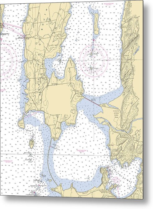 Lake Champlain -lake Champlain  Nautical Chart _v3 - Metal Print