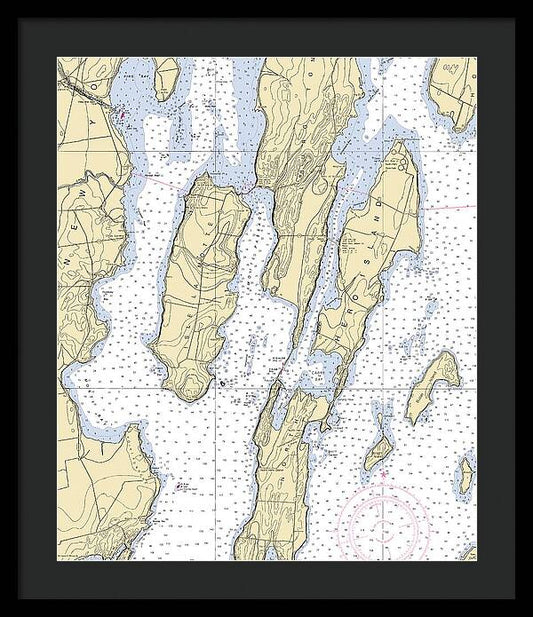 Lake Champlain -lake Champlain  Nautical Chart _v4 - Framed Print
