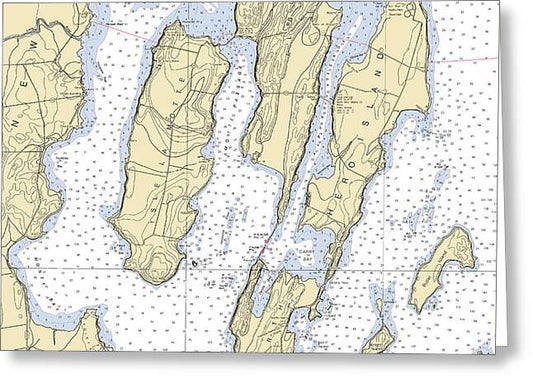 Lake Champlain -lake Champlain  Nautical Chart _v4 - Greeting Card