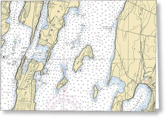 Lake Champlain -lake Champlain  Nautical Chart _v5 - Greeting Card