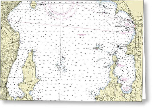 Lake Champlain Nautical Chart - Greeting Card