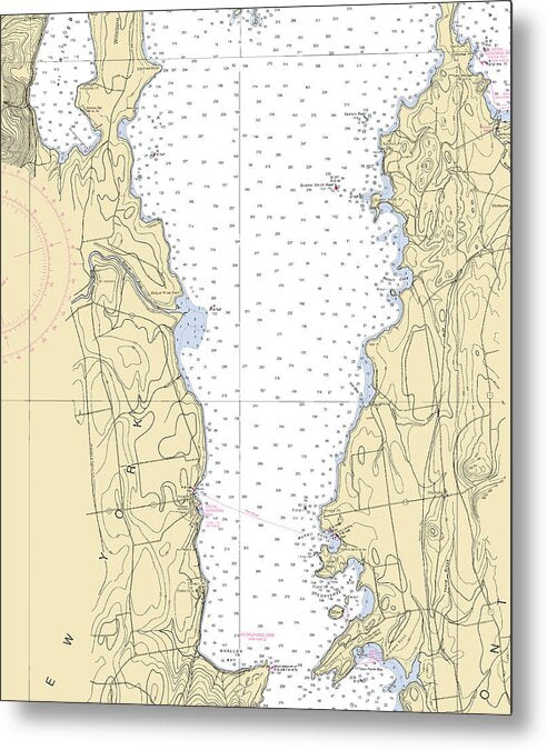 Lake Champlain Split Rock Point-lake Champlain  Nautical Chart - Metal Print