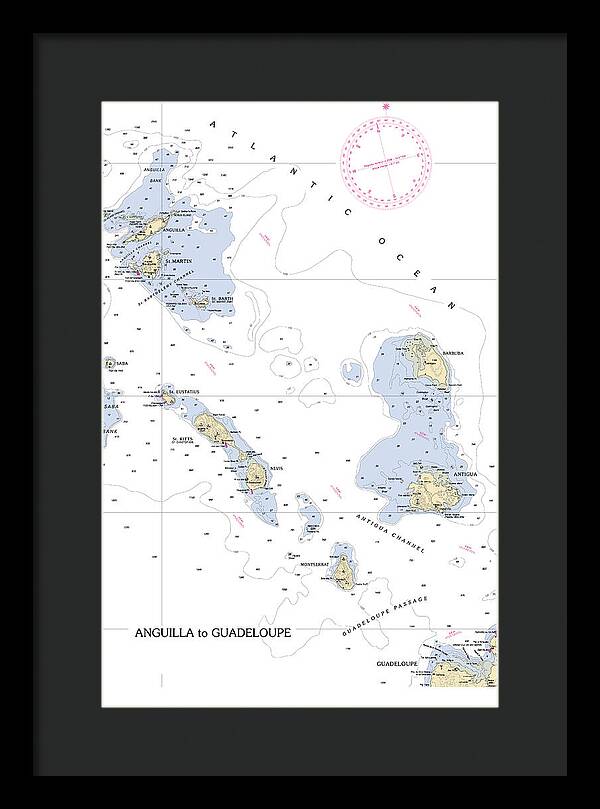 Leeward Islands-hawaii Nautical Chart - Framed Print