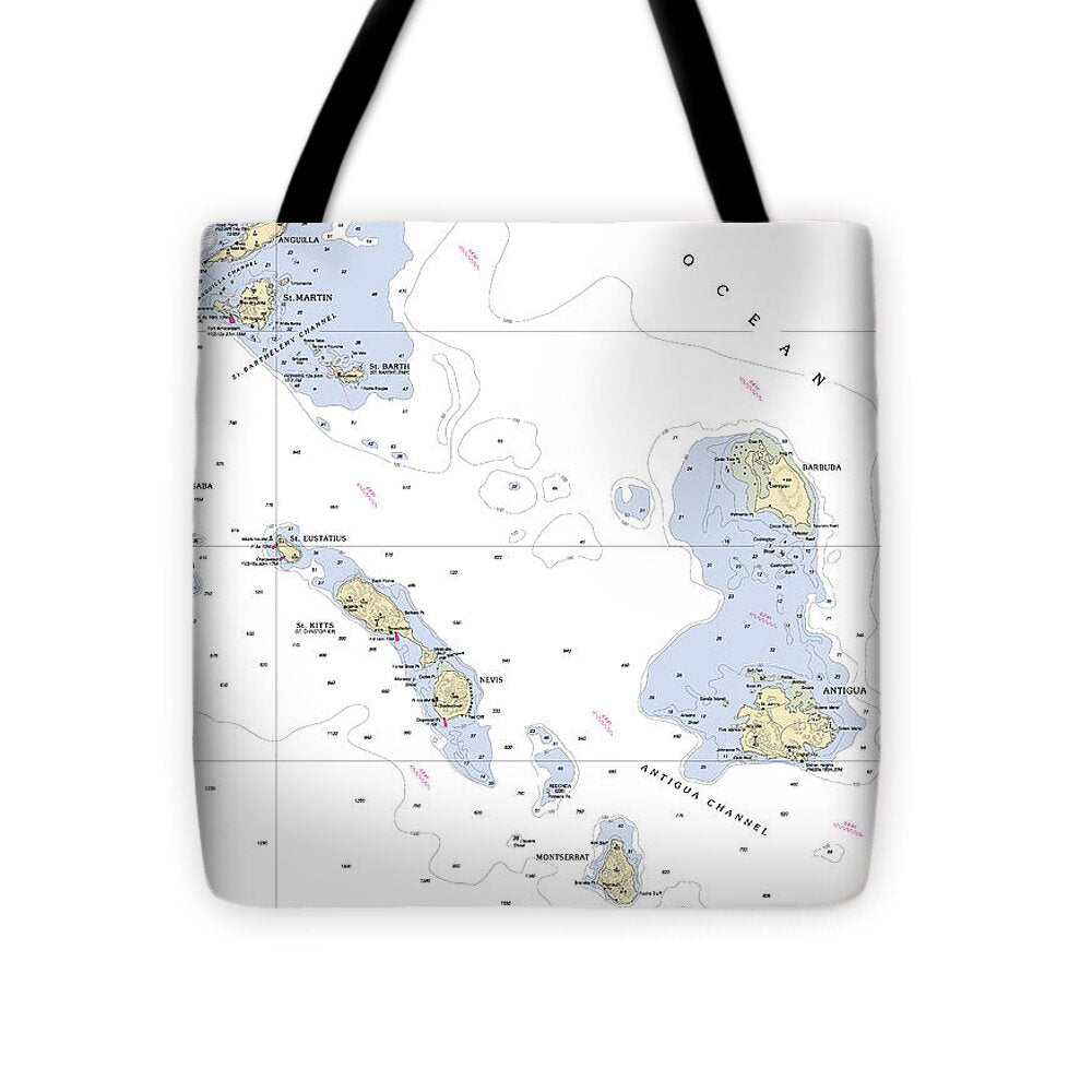 Leeward Islands-hawaii Nautical Chart - Tote Bag