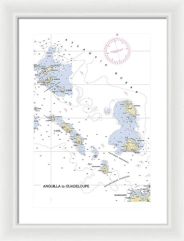 Leeward Islands-hawaii Nautical Chart - Framed Print