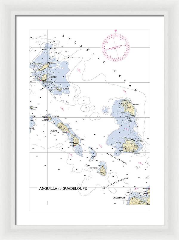 Leeward Islands-hawaii Nautical Chart - Framed Print