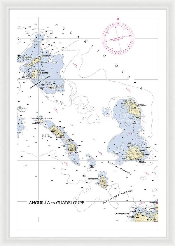 Leeward Islands-hawaii Nautical Chart - Framed Print