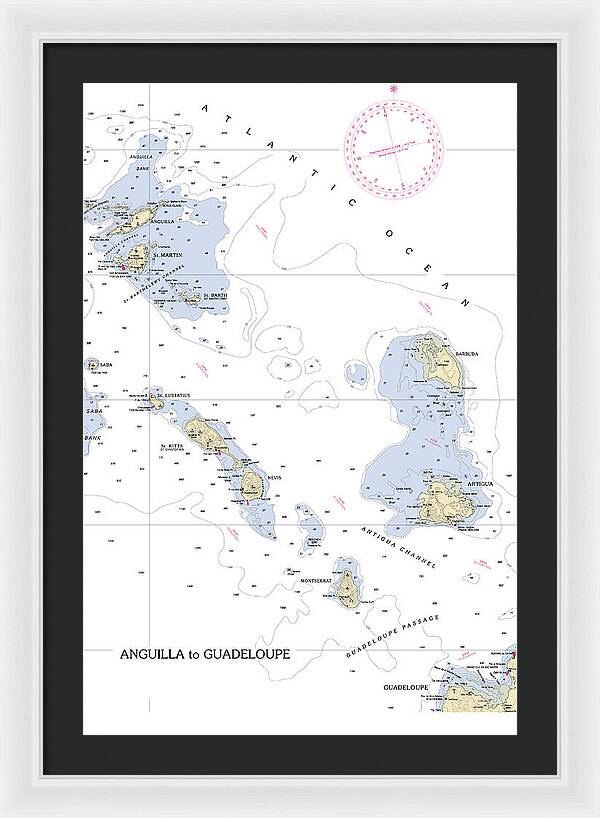 Leeward Islands-hawaii Nautical Chart - Framed Print