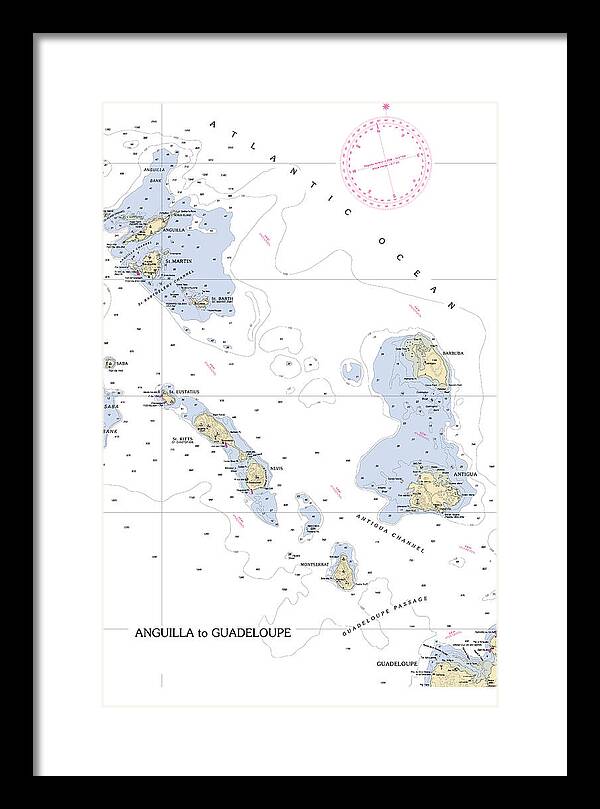 Leeward Islands-hawaii Nautical Chart - Framed Print