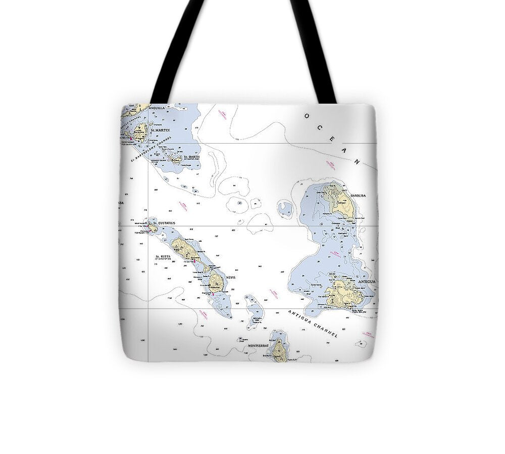 Leeward Islands-hawaii Nautical Chart - Tote Bag