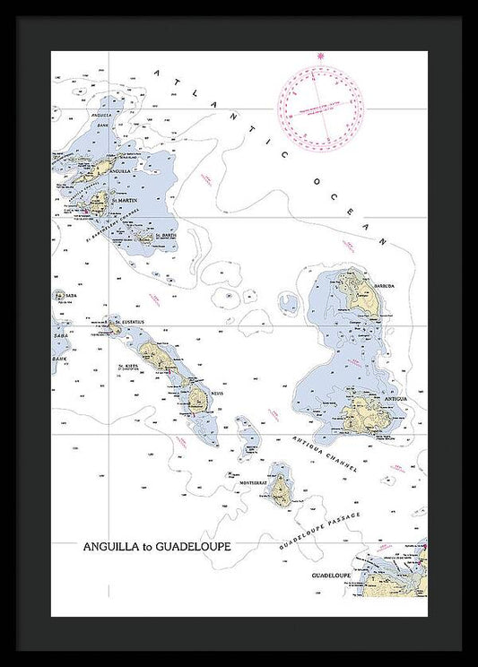 Leeward Islands-hawaii Nautical Chart - Framed Print