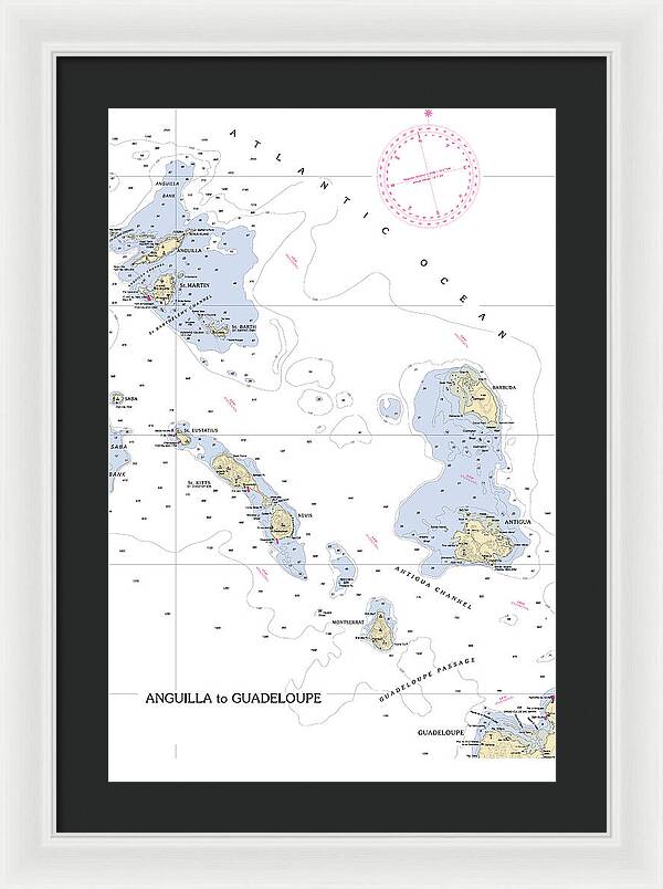 Leeward Islands-hawaii Nautical Chart - Framed Print
