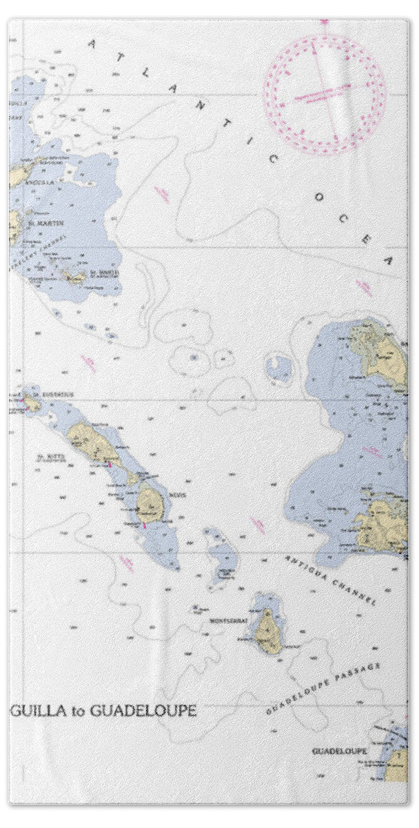 Leeward Islands-hawaii Nautical Chart - Bath Towel