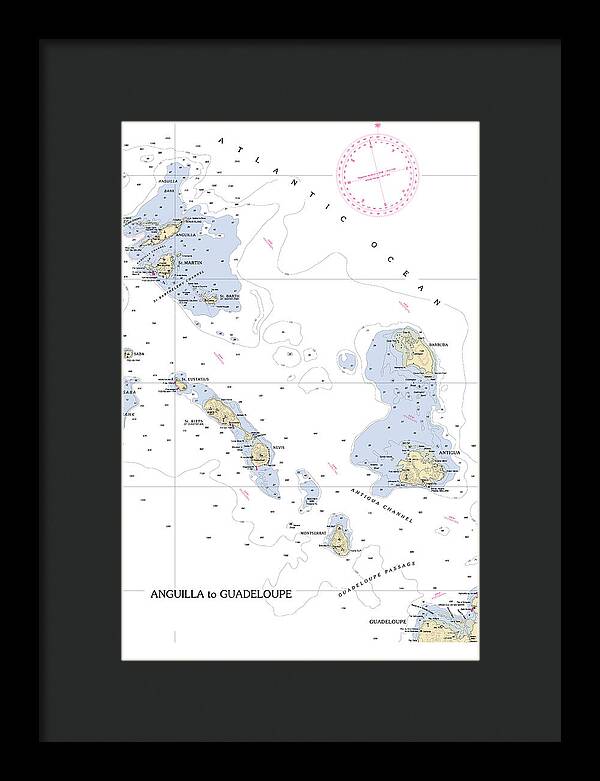 Leeward Islands-hawaii Nautical Chart - Framed Print