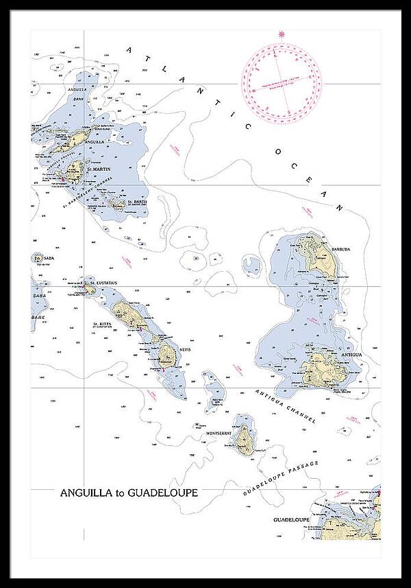 Leeward Islands-hawaii Nautical Chart - Framed Print