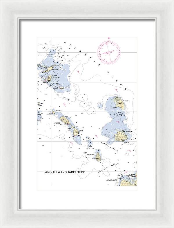 Leeward Islands-hawaii Nautical Chart - Framed Print