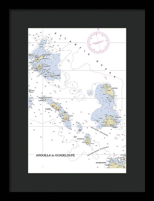 Leeward Islands-hawaii Nautical Chart - Framed Print