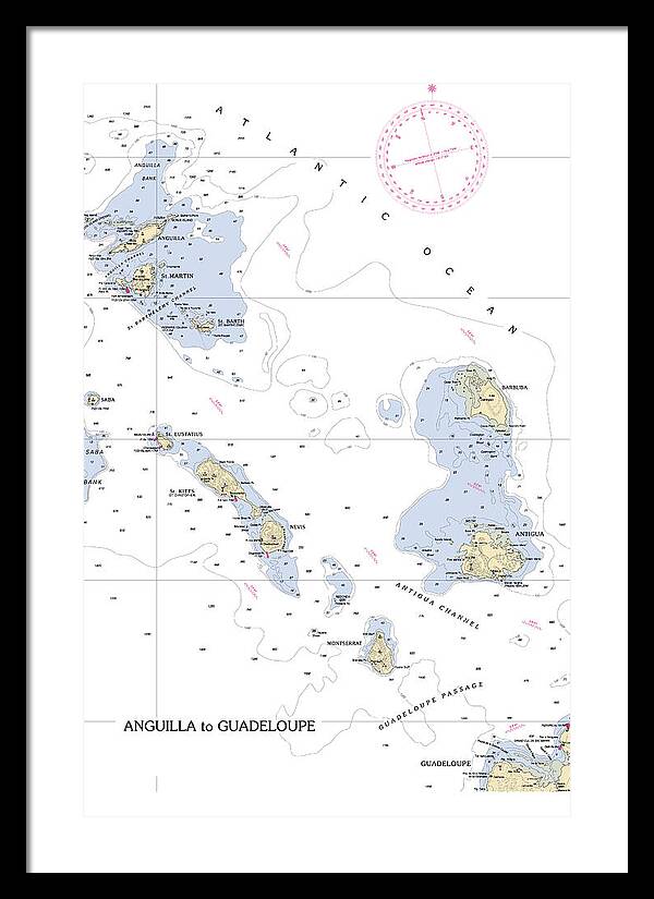 Leeward Islands-hawaii Nautical Chart - Framed Print