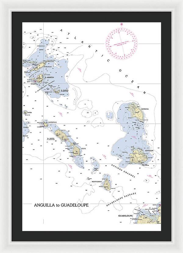 Leeward Islands-hawaii Nautical Chart - Framed Print