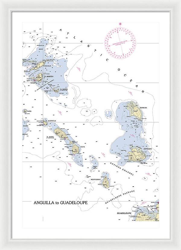 Leeward Islands-hawaii Nautical Chart - Framed Print