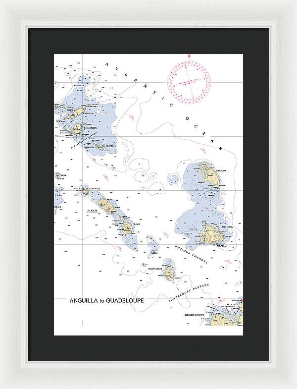 Leeward Islands-hawaii Nautical Chart - Framed Print