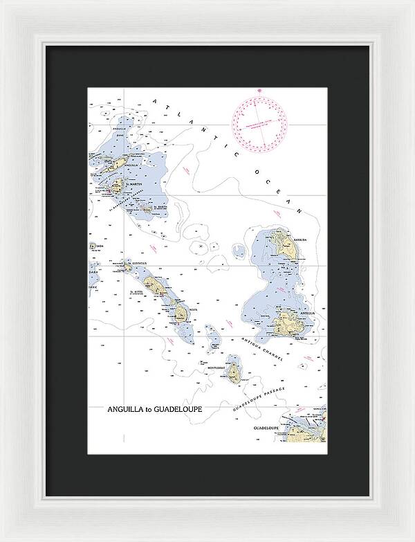 Leeward Islands-hawaii Nautical Chart - Framed Print
