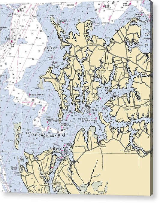 Little Choptank River-maryland Nautical Chart - Acrylic Print