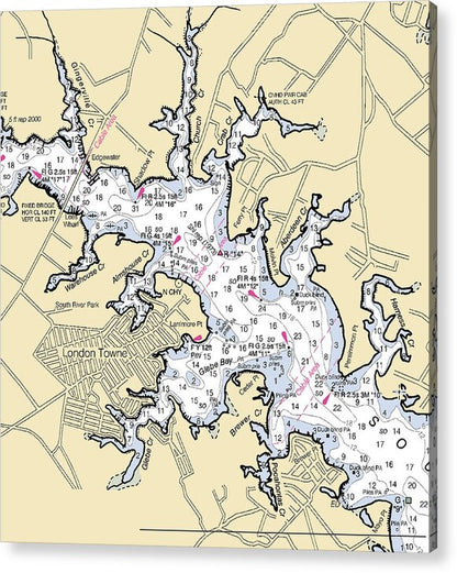 Londontowne-maryland Nautical Chart - Acrylic Print