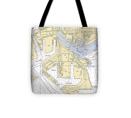 Long Beach-california Nautical Chart - Tote Bag