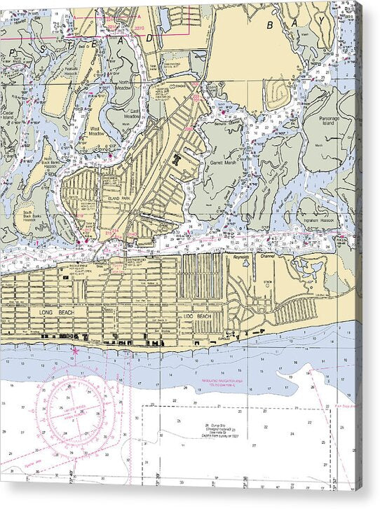 Long Beach-new York Nautical Chart - Acrylic Print