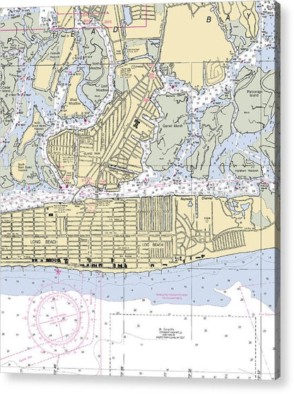 Long Beach-new York Nautical Chart - Acrylic Print