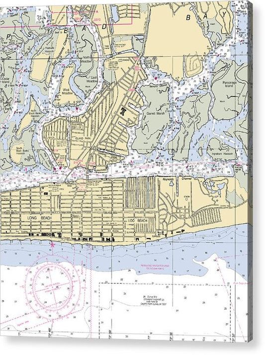 Long Beach-new York Nautical Chart - Acrylic Print
