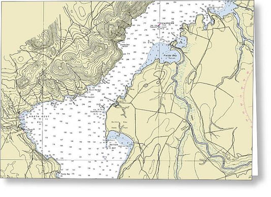 Lower Lake Champlain Nautical Chart - Greeting Card