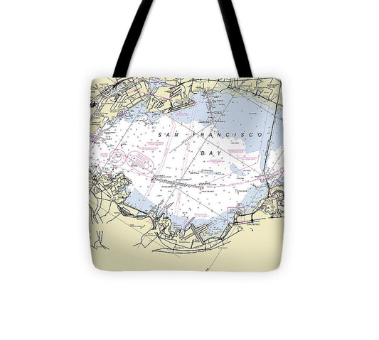 Lower San Francisco Bay California Nautical Chart - Tote Bag