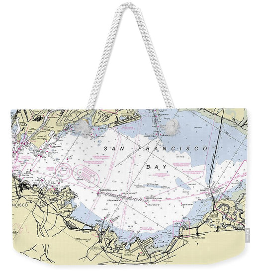 Lower San Francisco Bay California Nautical Chart - Weekender Tote Bag
