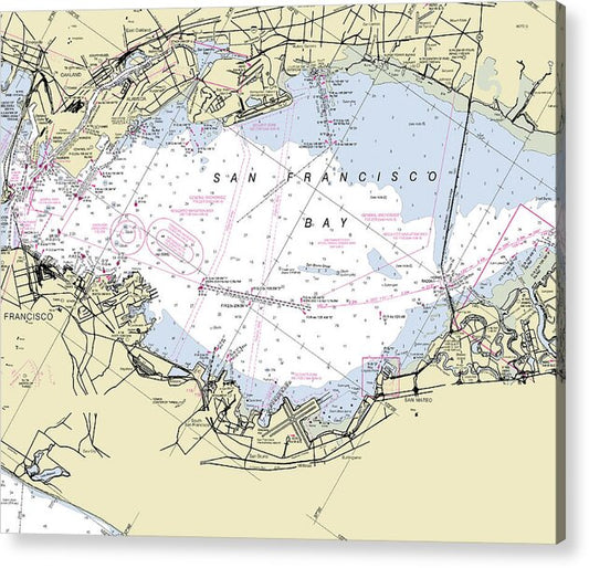 Lower San Francisco Bay California Nautical Chart - Acrylic Print