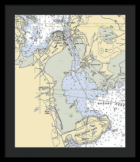Lubec-maine Nautical Chart - Framed Print