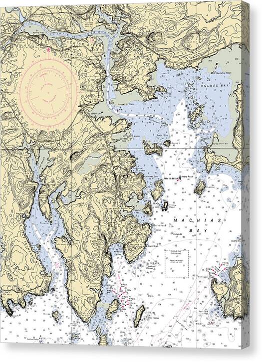 Machias Bay-maine Nautical Chart - Canvas Print