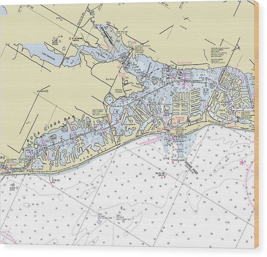 Madeira Beach Florida Nautical Chart - Wood Print