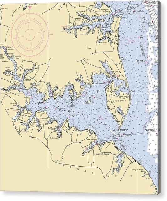 Magothy River-maryland Nautical Chart - Acrylic Print