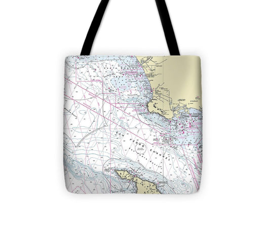 Malibu Catalina California Nautical Chart - Tote Bag