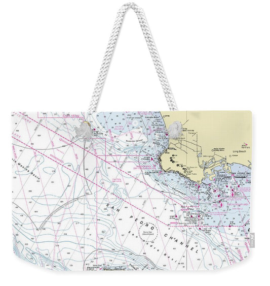 Malibu Catalina California Nautical Chart - Weekender Tote Bag