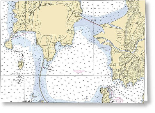 Malletts Bay-lake Champlain  Nautical Chart - Greeting Card