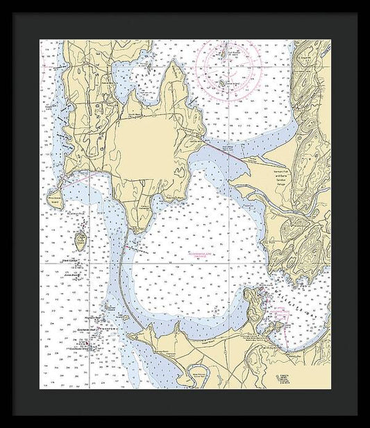 Malletts Bay-lake Champlain  Nautical Chart - Framed Print