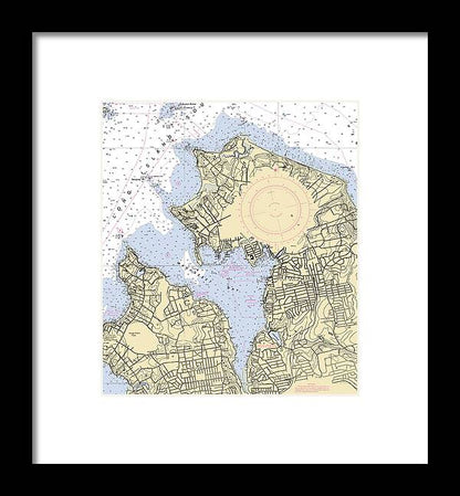 Manhassset Bay-new York Nautical Chart - Framed Print