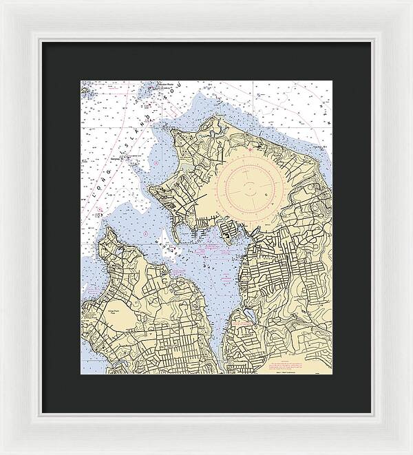 Manhassset Bay-new York Nautical Chart - Framed Print