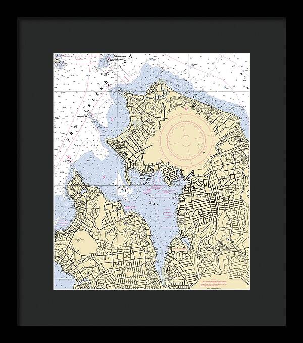 Manhassset Bay-new York Nautical Chart - Framed Print