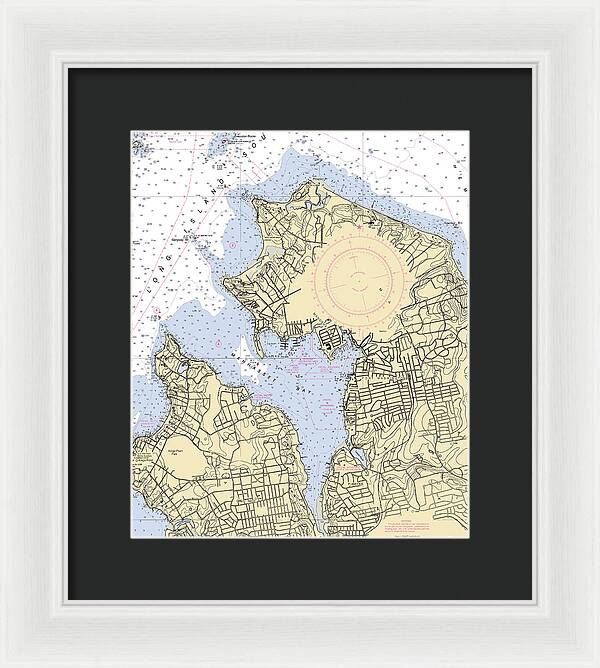 Manhassset Bay-new York Nautical Chart - Framed Print