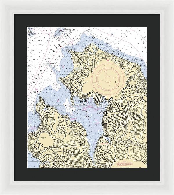 Manhassset Bay-new York Nautical Chart - Framed Print